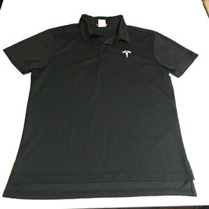 Tesla Polo Shirt Mens Medium Performance Golf Casual Logo Black Elon Musk